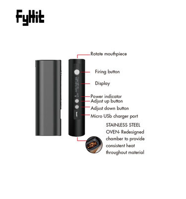 Rotatable Mouthpiece Electronic Tobacco Vaporizer Portable Dry Herb Vaporizer