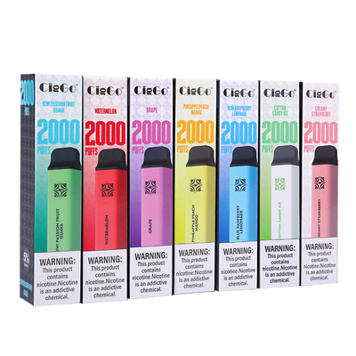 6.5ml E Liquid Disposable Vape Pod Vertical Coil 2000 Puffs Smoke Pod Kit