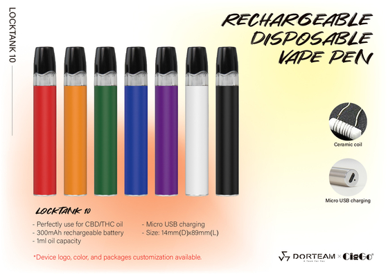 Thick Oil Disposable CBD Vape Extract Oil Vaping Rechargeable Locktank 10