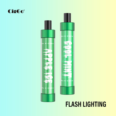 Yellow Green 3.0ML Custom Vapor Cigarettes Flash Lighting Plastic