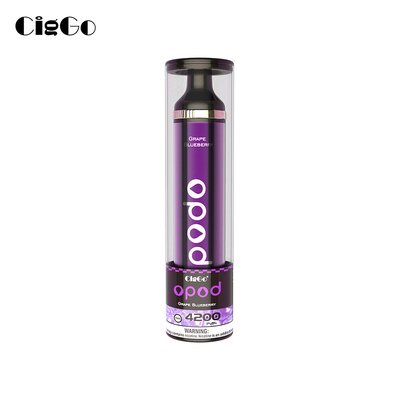 Large Capacity Mesh Coil Disposable 4200 Puffs With 10ml E Juice Grape Blueberry