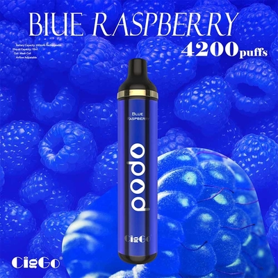 CigGo Opod Mesh Coil Disposable 4200 Puffs Single Use Vaping Pen Blue Raspberry