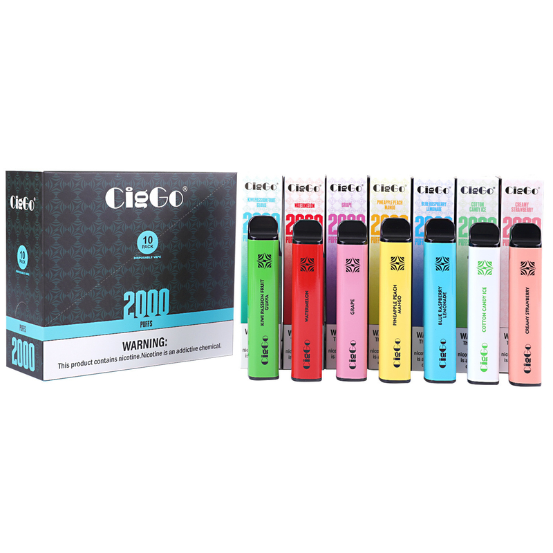 CigGo Cube Small E Cigarette Disposable 2000 Puff Disposable Vape Custom