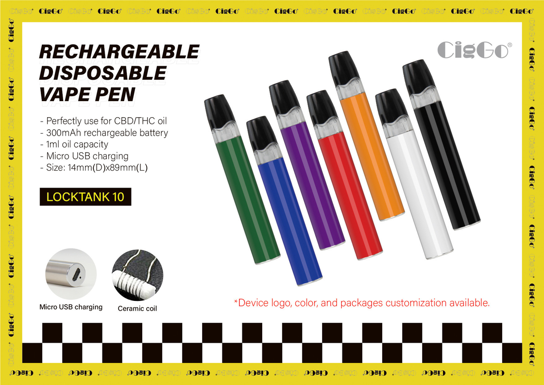 Thick Oil Disposable CBD Vape Extract Oil Vaping Rechargeable Locktank 10